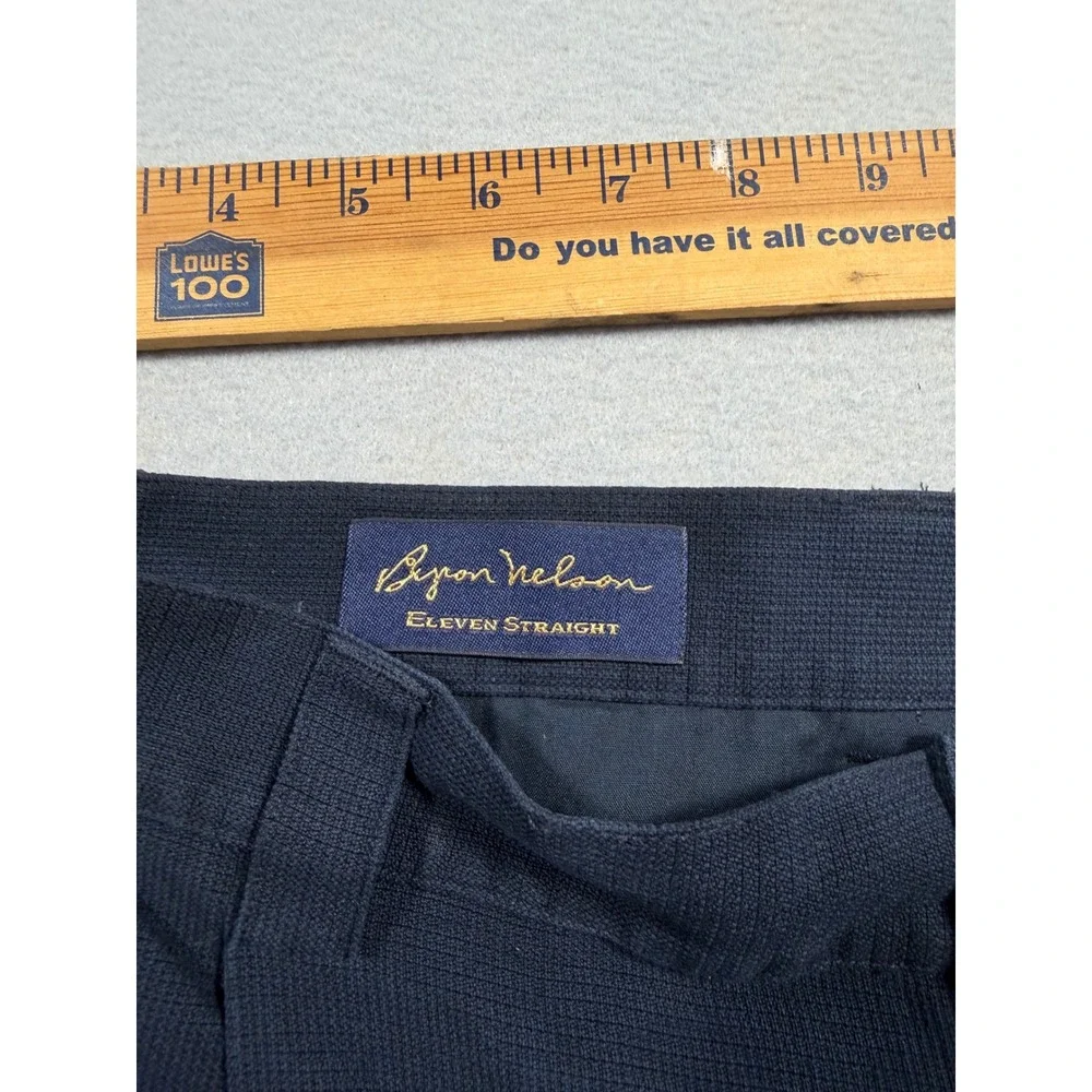 Byron Nelson Eleven Straight Mens 38 Navy Blue Silk Cotton Pleated Golf Shorts